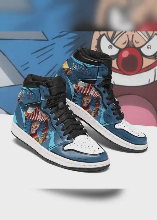 This may contain: a pair of sneakers with cartoon characters on them