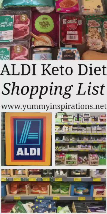 This contains: ALDI Keto Grocery Shopping Finds List – Must Have Foods – Best Ketogenic Diet Meal Plan approved grocery shopping list of low carb friendly products on a budget.