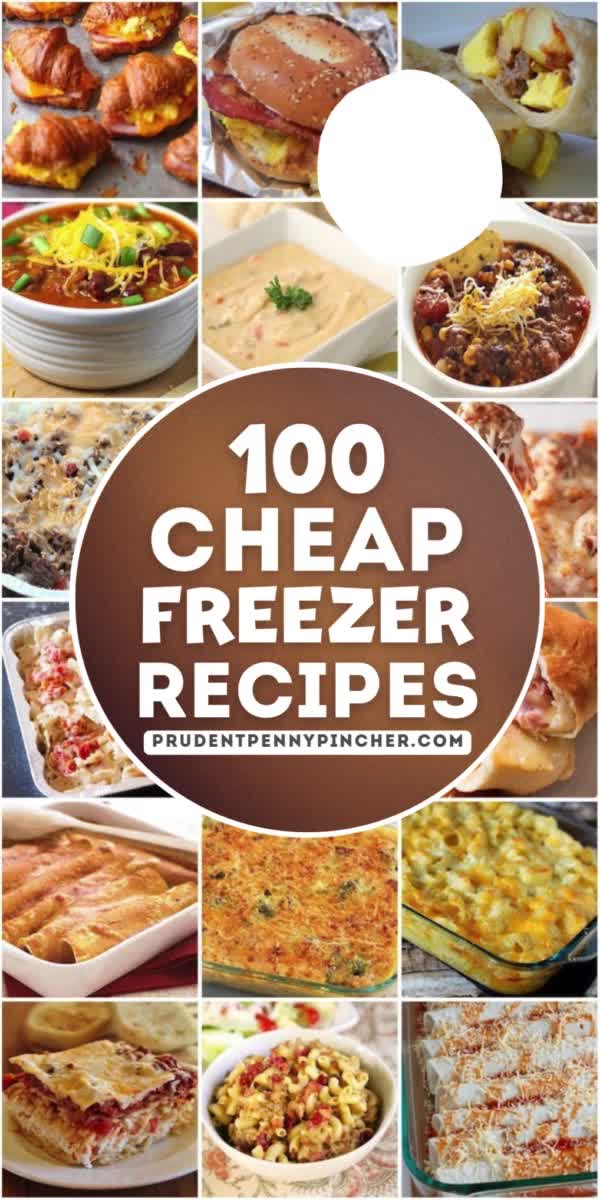 This contains: Make-ahead freezer meals featuring healthy, cheap, and easy options for families, new moms, and meal prep, including dump-and-go recipes for planning ahead.