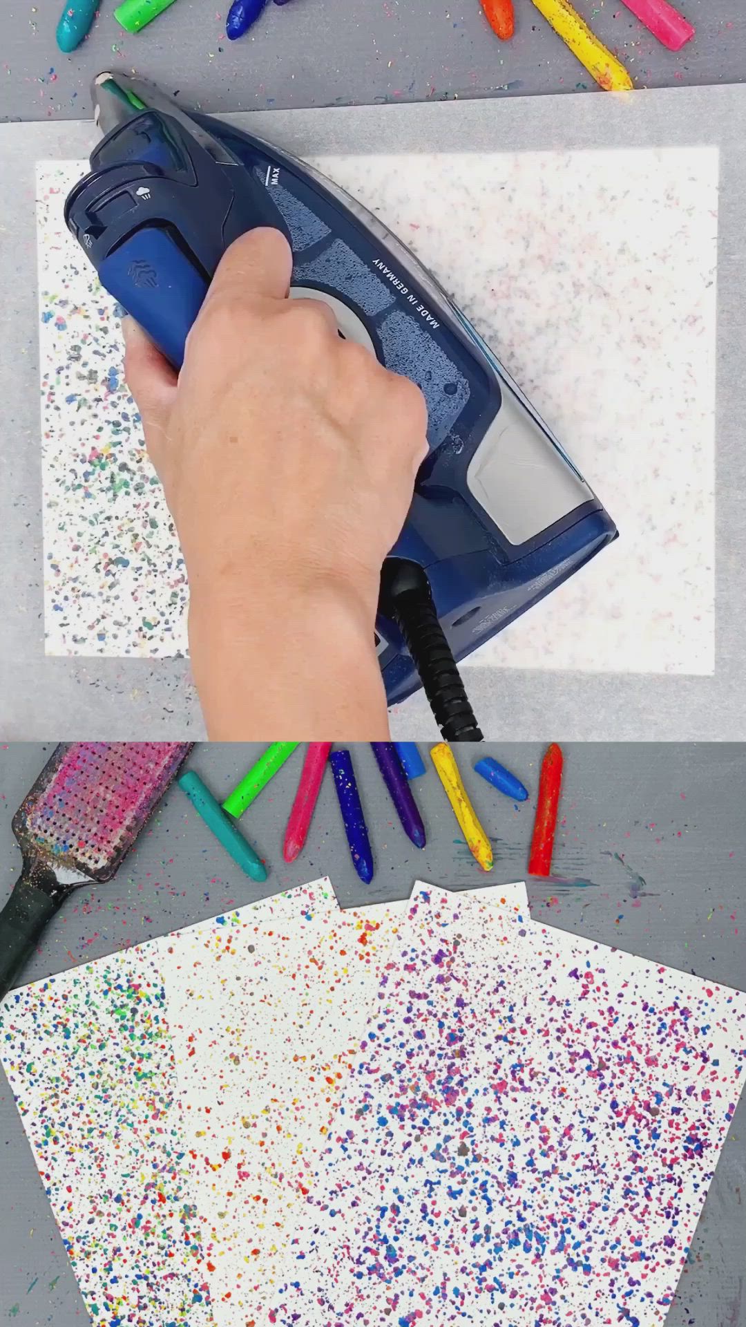 This contains an image of: How to Make Melted Crayon Art 