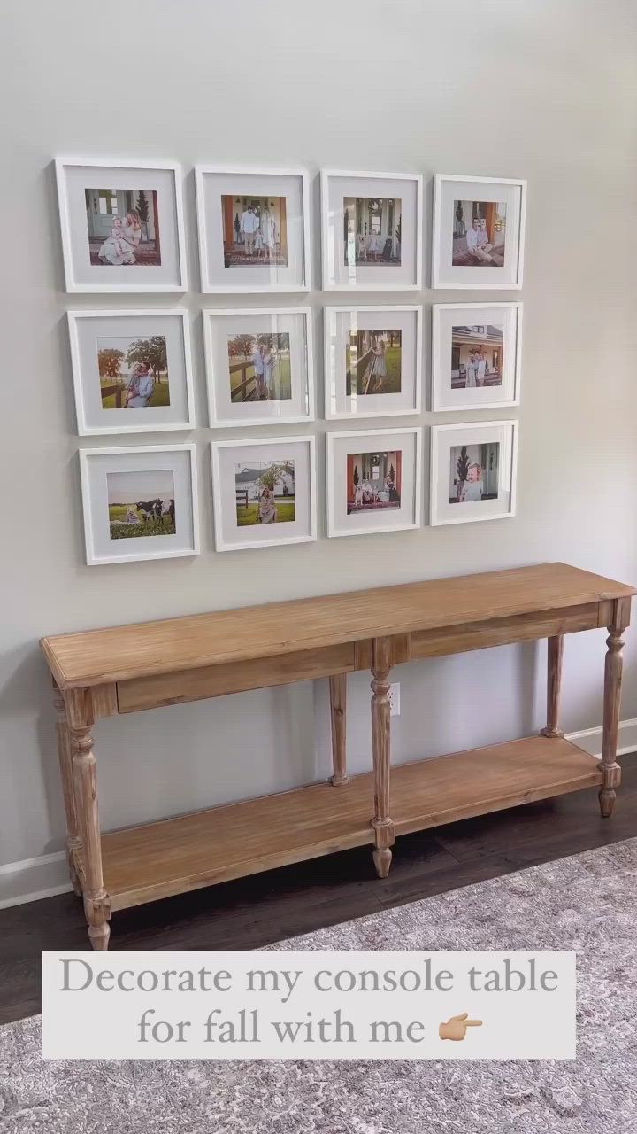 Some fall console table styling inspo for you guys! My large basket is on major sale - best price I’ve ever seen! To shop this space comment below for the link or click the website in my profile 👉🏼 Shop Reels Links 🍂 #fallconsoletable #everettconsoletable #consoletabledecor #entrytable #entrydecor #falldecor #fallhomedecor #modernfarmhouse #whitefarmhouse  https://www.instagram.com/p/ChDv_WzJh_0/