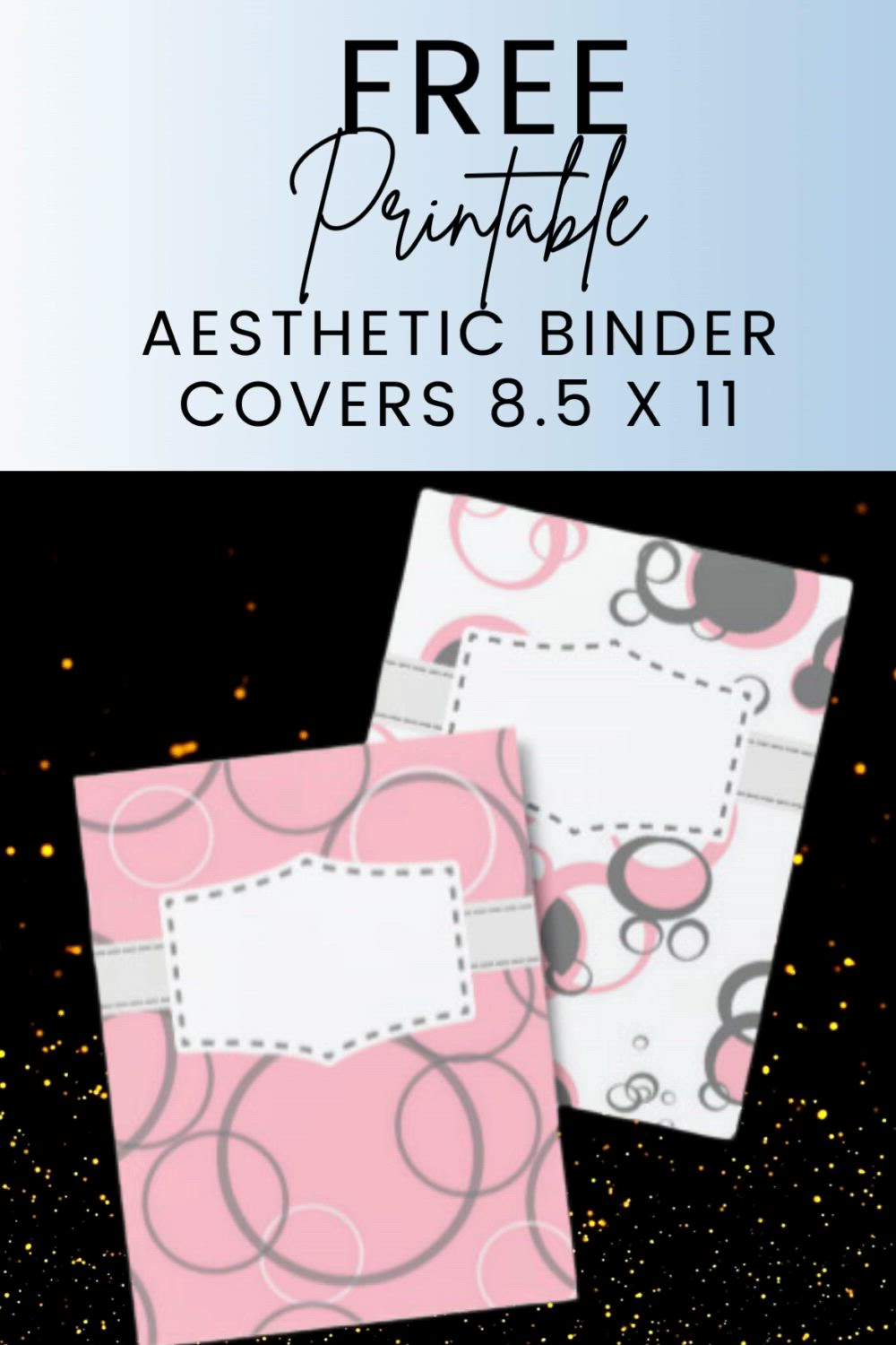 This may contain: two pink and white binders with the text free printable, aesthetic binder covers 8