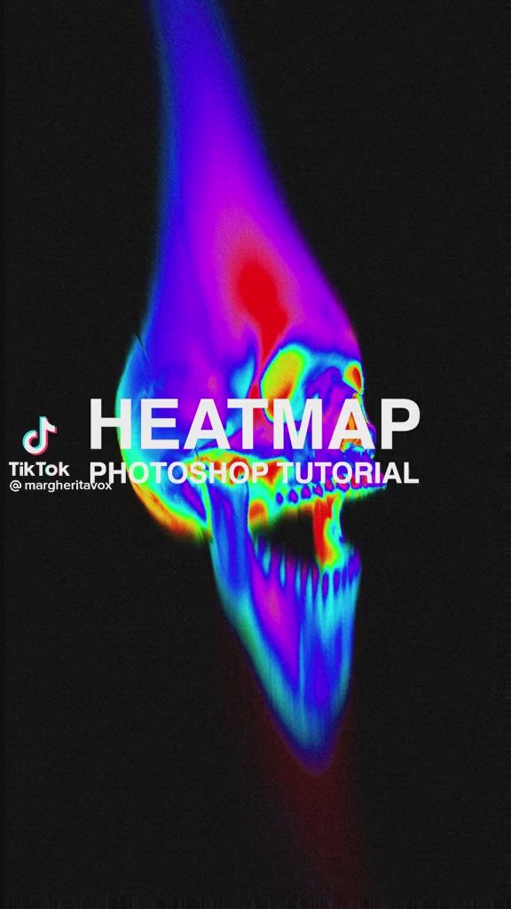 This may contain: the image shows an animal's head with bright colors on it and text that reads heatmap