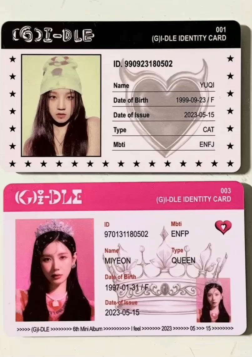 This may contain: two id cards with the same image on them, one has a tiara and the other has a crown