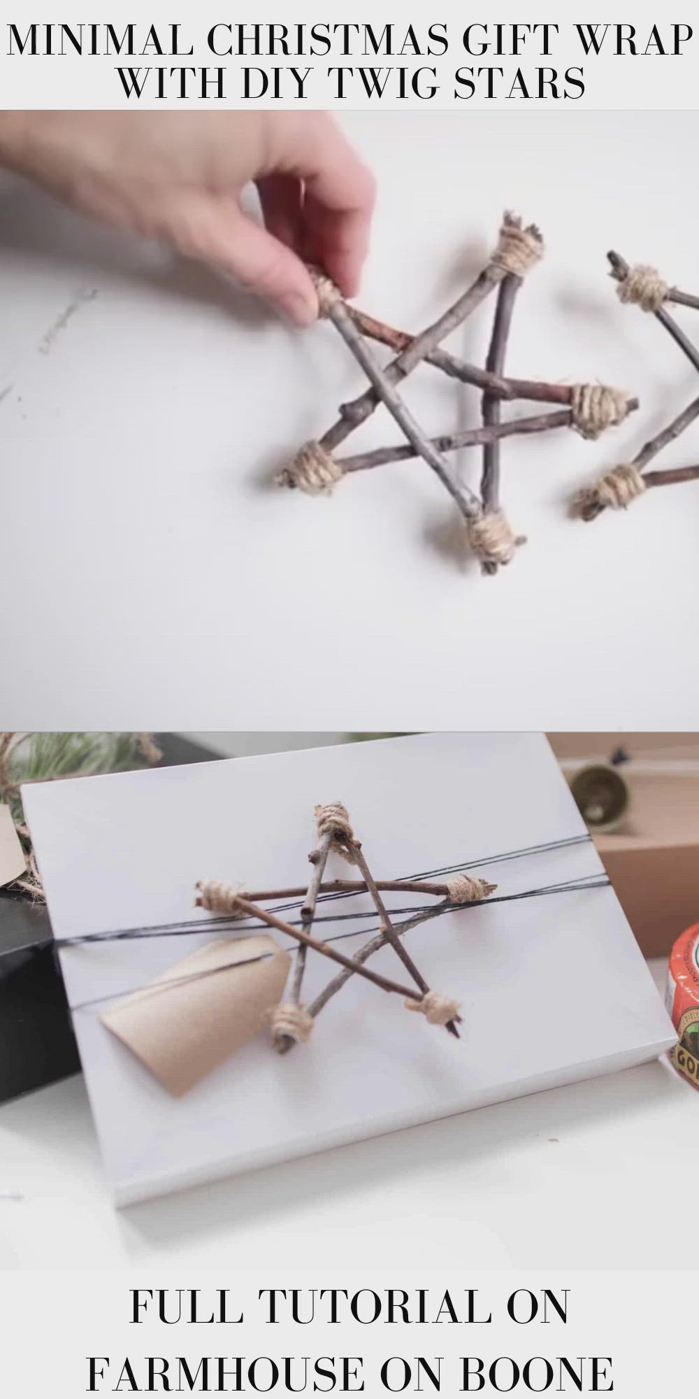 This may contain: the instructions for how to make an origami christmas star with diy twig stars