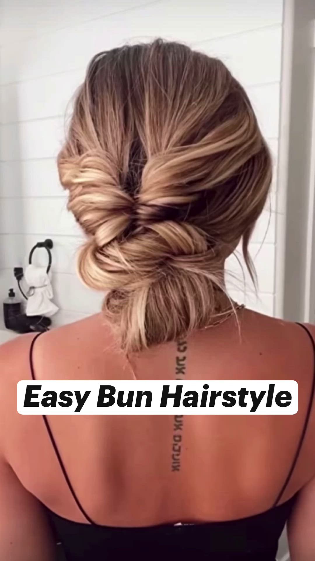 This contains an image of: Easy Bun Hairstyle