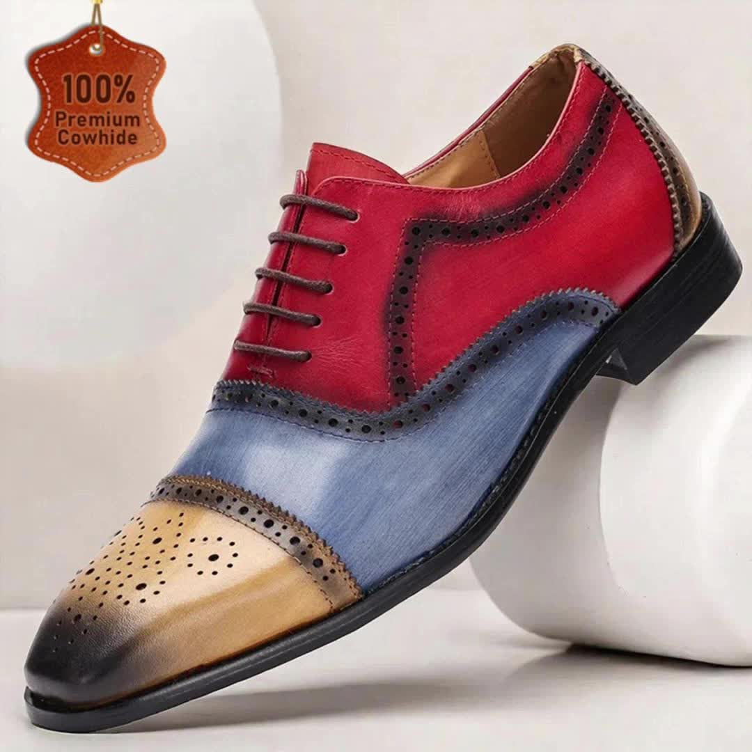 Category:Oxfords; Upper Materials:Cowhide; Lining Materials:Leather; Season:Fall,Winter; Gender:Men's; Toe Shape:Round Toe; Outsole Materials:EVA (Ethylene Vinyl Acetate); Occasion:Daily,Home; Closure Type:Lace-up; Function:Comfortable,Slip Resistant; Listing Date:09/04/2024; 2024 Trends:Brogue