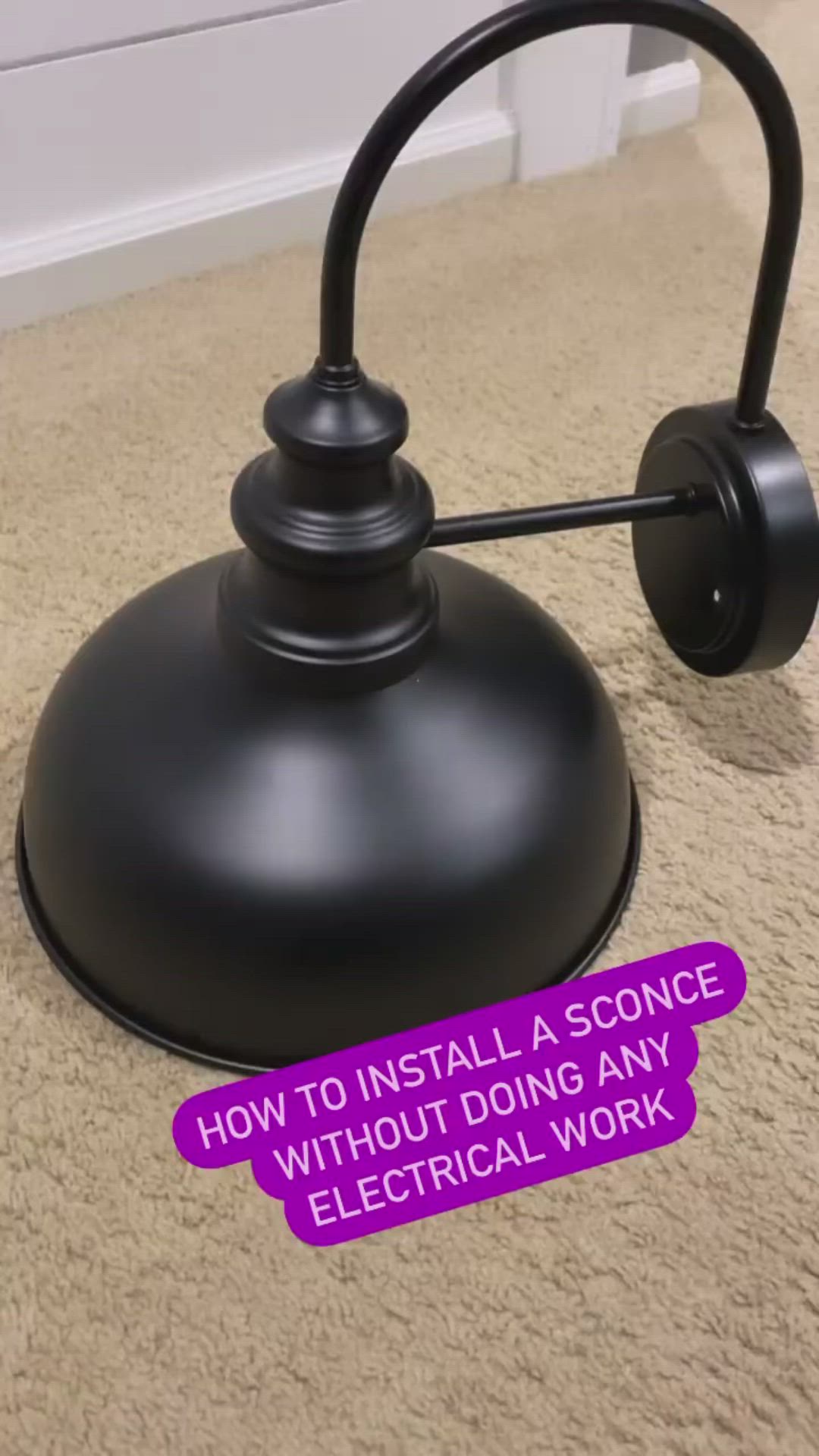 This contains an image of: DIY puck light hack! Look how easy it is to install a sconce on a wall with ZERO electrical work!