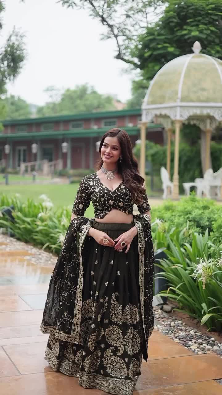 Rangoli Silk With Sequins And thread Embroidered work Lehenga Choli with Dupatta to style in weddings which provides you more comfort and style. SHOP NOW 🛍️ gotifab.com [lehengas for wedding ,wedding dress, handmade lehengas , indian wedding dresses, bridesmaids lehengas] #greenlehenga #bridesmaidlehenga #weddingdress #lenghacholi #lehengas #indianweddingdress #partywearlehngas