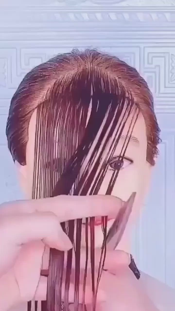 This contains an image of: Hair Cutting Hacks 😍