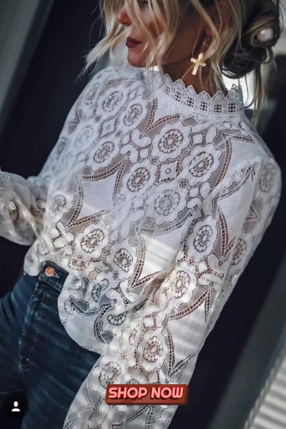 Flaunt feminine charm in the Florcoo Solid Lace Top. Delicate lace detailing adorns this sophisticated piece, adding a touch of romance to your ensemble. With its versatile solid hue, this top effortlessly transitions from day to night, ensuring both style and grace in every moment.