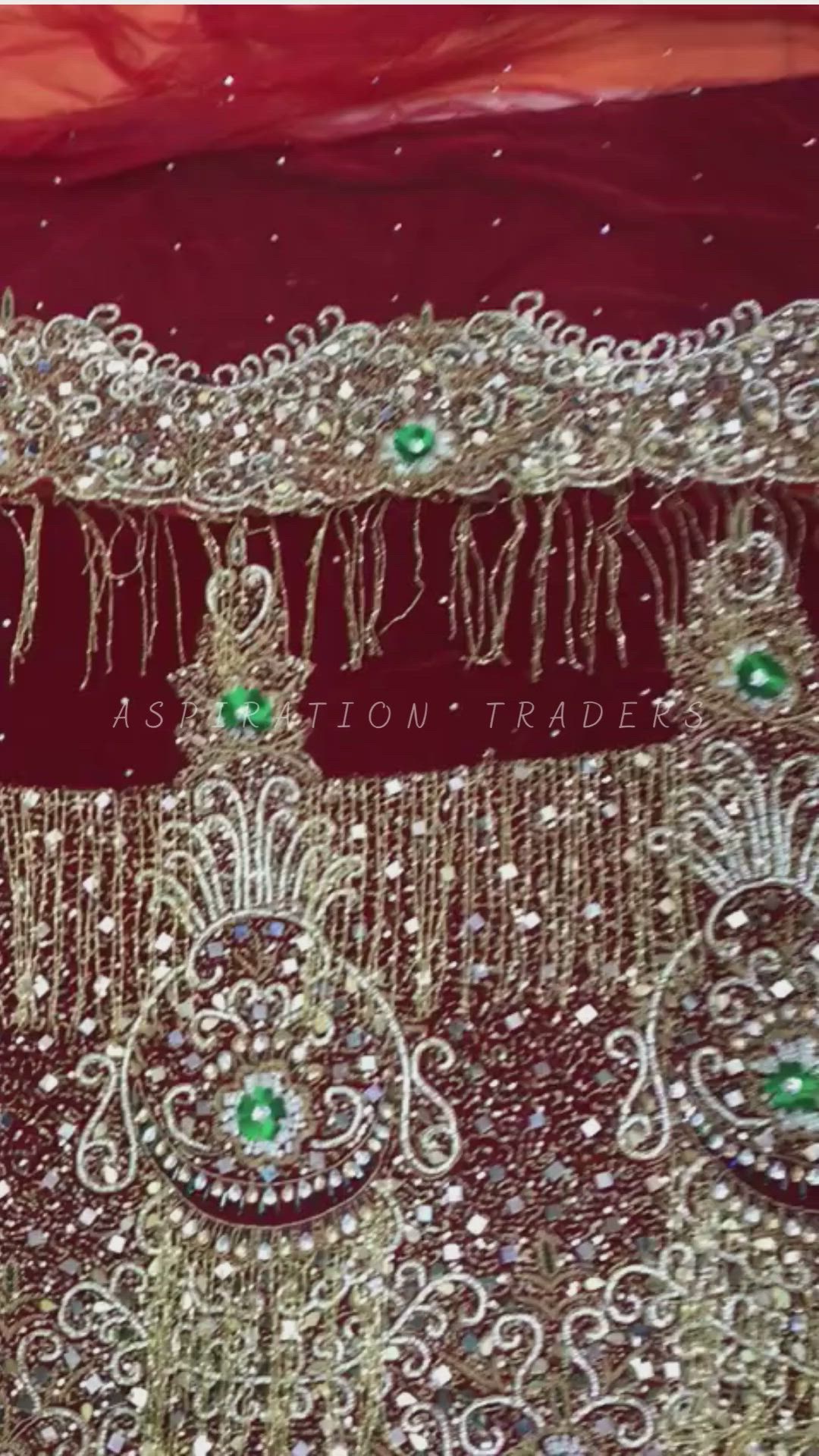 This contains an image of: Mirror Work Crystal Stone work Velvet Wine Color Fabric African Wedding George wrapper set - VG031