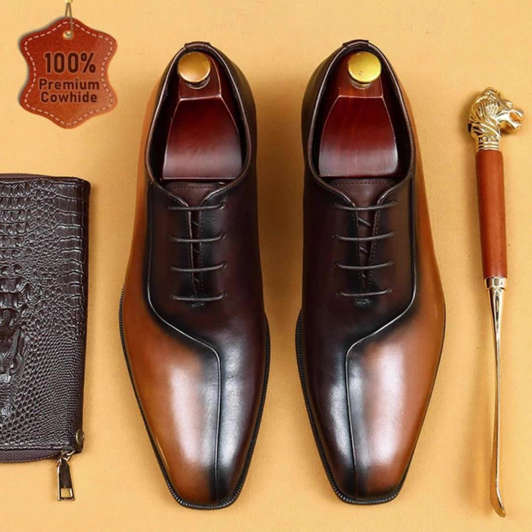 Category:Oxfords; Upper Materials:Leather,Cowhide; Lining Materials:Leather; Season:Fall,Winter; Gender:Men's; Toe Shape:Round Toe; Outsole Materials:Rubber; Closure Type:Lace-up; Function:Comfortable,Breathable,Slip Resistant; Listing Date:08/27/2024; 2024 Trends:Brogue