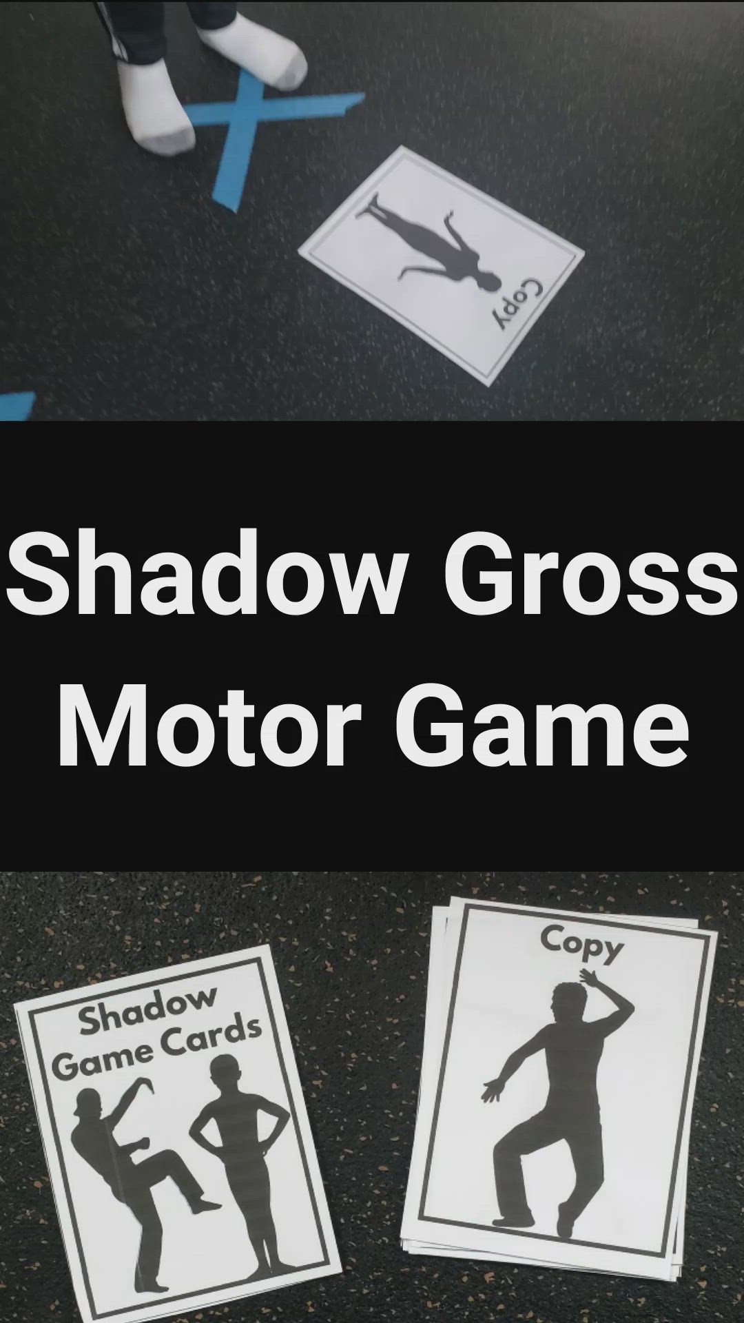 This may contain: shadow gross motor game for kids to play with