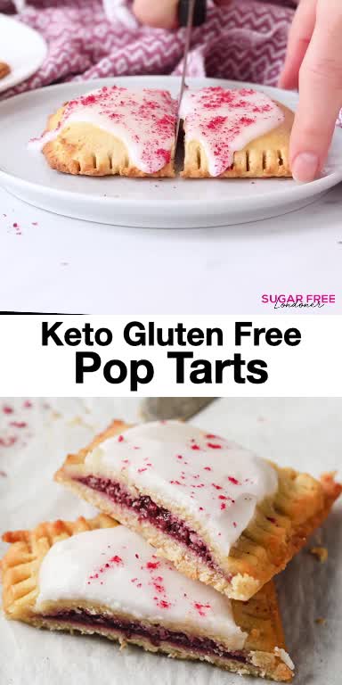 This may contain: keto gluten free pop tarts on parchment paper