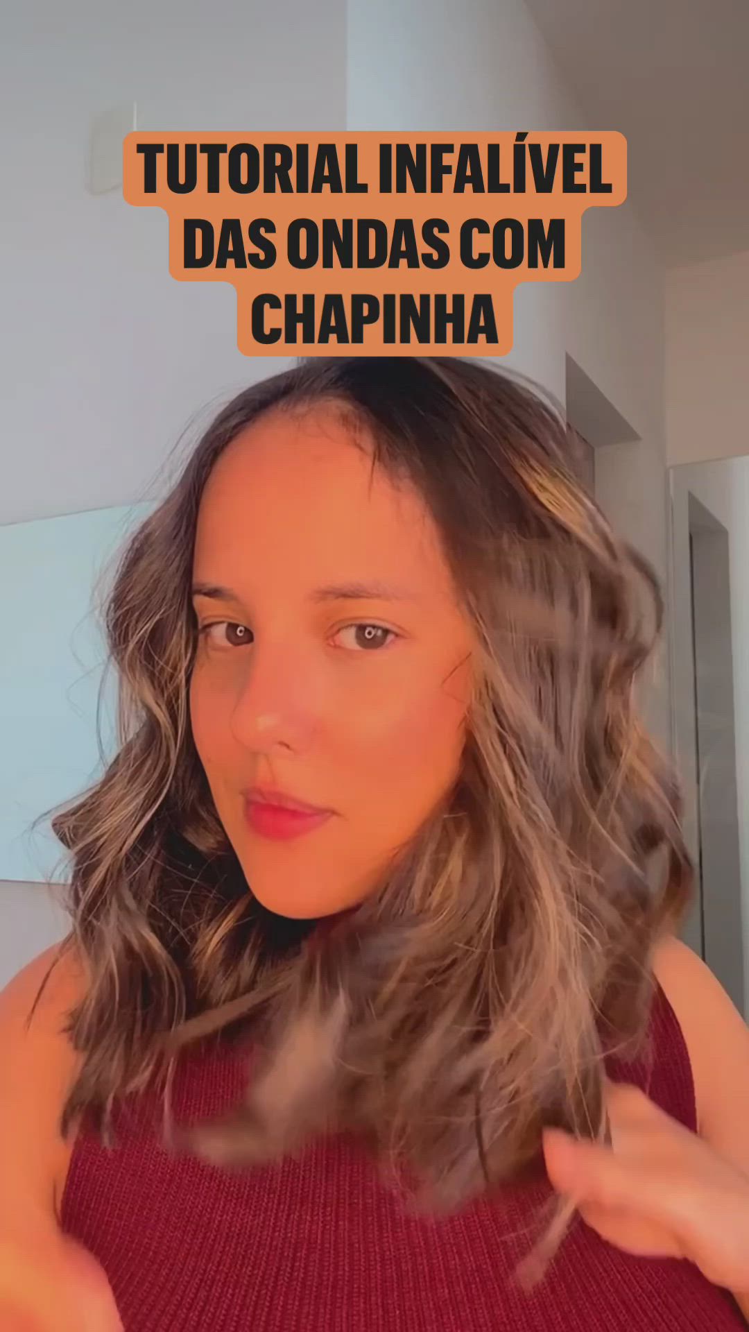 This contains an image of: TUTORIAL INFALÍVEL DAS ONDAS COM CHAPINHA @ludmilfrco