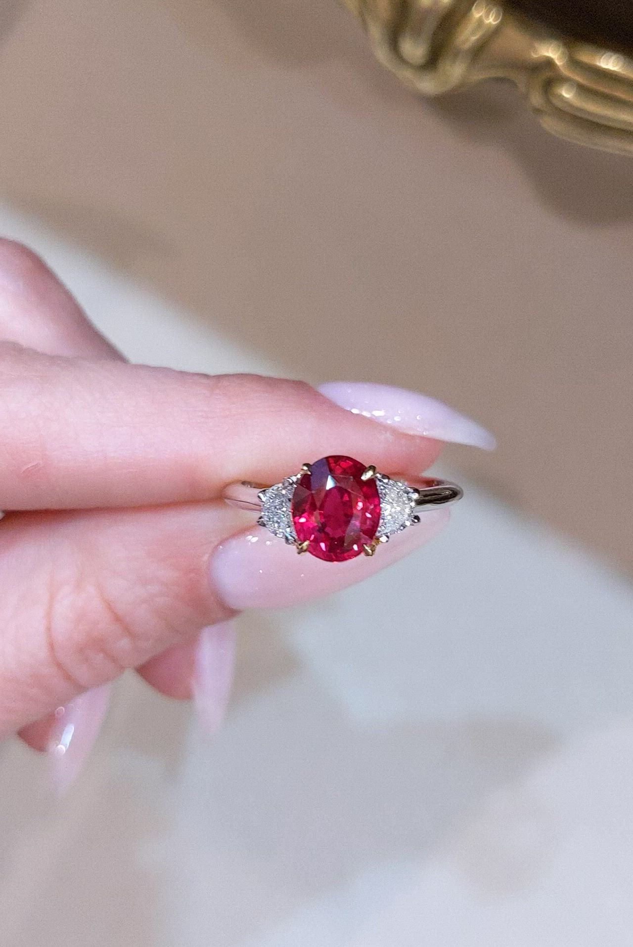 This contains: Ruby and Diamond Ring, Engagement ring, Aesthetic ring, Engagement ring idea, Ruby Jewelry, Кольцо с рубином, кольцо на помолвку, Идея кольца, украшения с рубином, #rubyring #rubydiamondring #diamondring #trendring #ringaddict #prettyring #designerring #uniqueengagementring #engagementring #engagementringideas  #customrings #weddingrings #weddingring #ringlovers #ringofig #prettyrings #customring #uniquering #promisering #proposalring #ruby #rubydiamond #rubyjewelry #redruby #rubystone