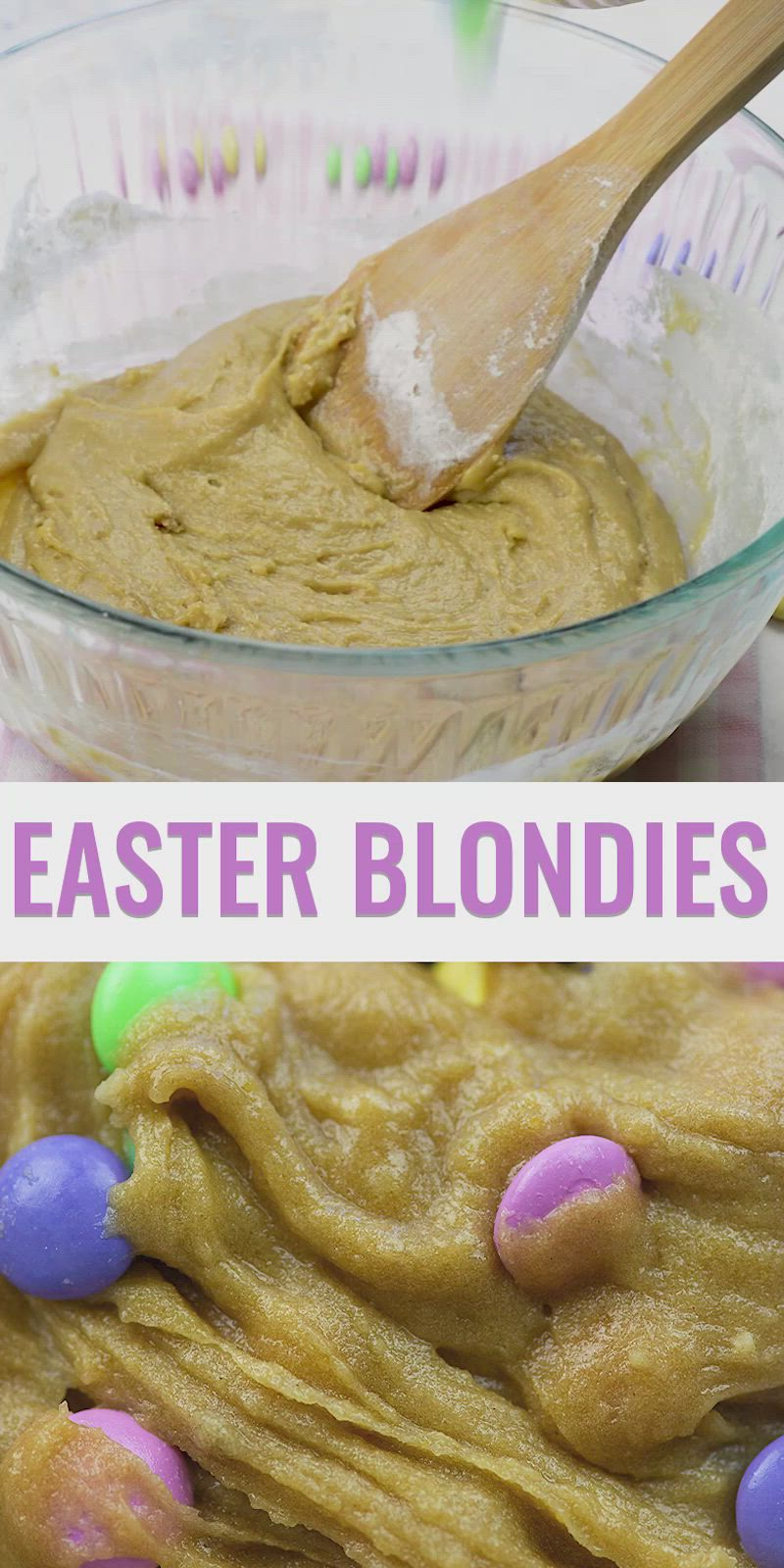 This may contain: this is an easy recipe to make easter blondies