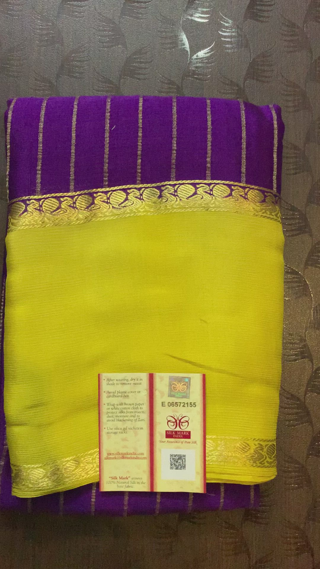 This contains an image of: Pure Mysore silk saree