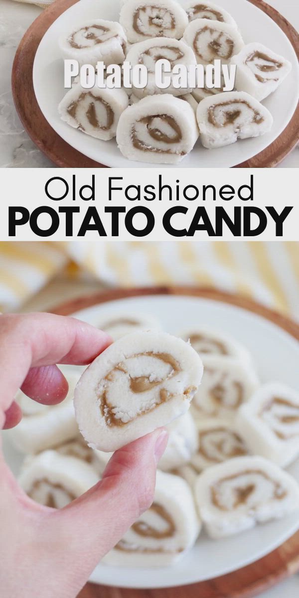 This may contain: this old fashioned potato candy recipe is so easy to make and it's delicious