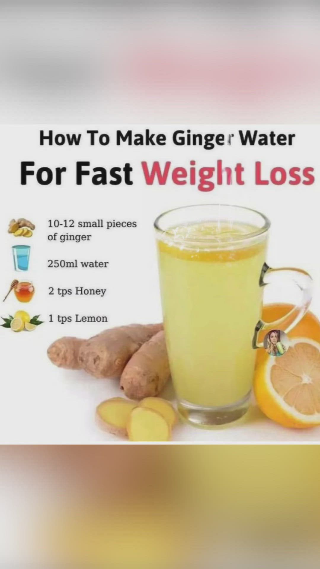 This may contain: a glass of lemon ginger water next to sliced oranges and ginger