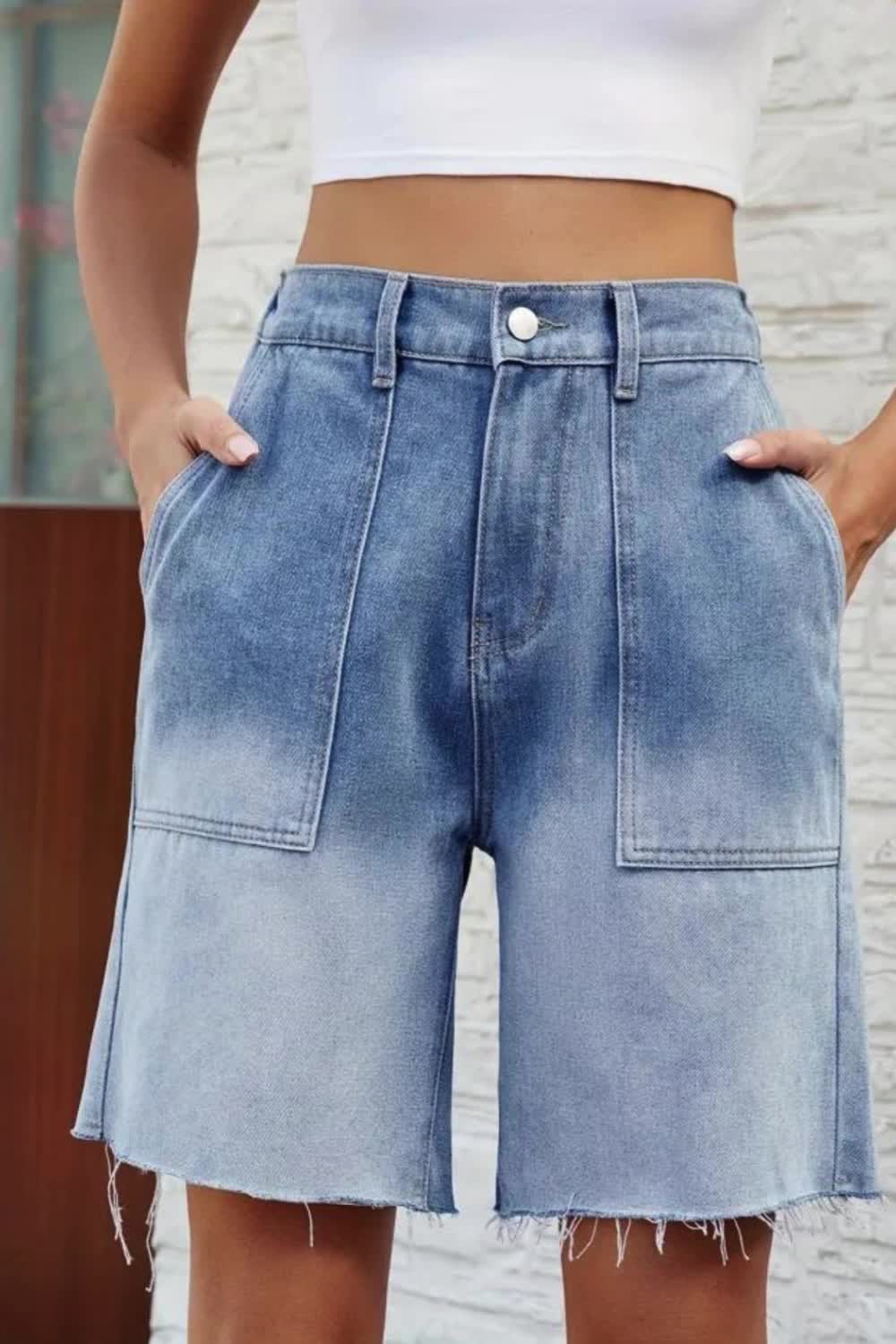 Step into summer with our Women's Jean Shorts, designed for 2024's trendy Y2K style. These knee-length, high-waisted shorts feature a wide leg for ultimate comfort and casual flair. Complete with pockets, they’re perfect for adding a touch of retro charm to your warm-weather wardrobe.