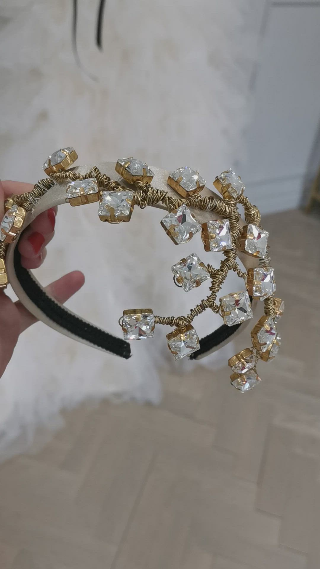 This contains an image of: Couture Crystal Silk Oyster headband