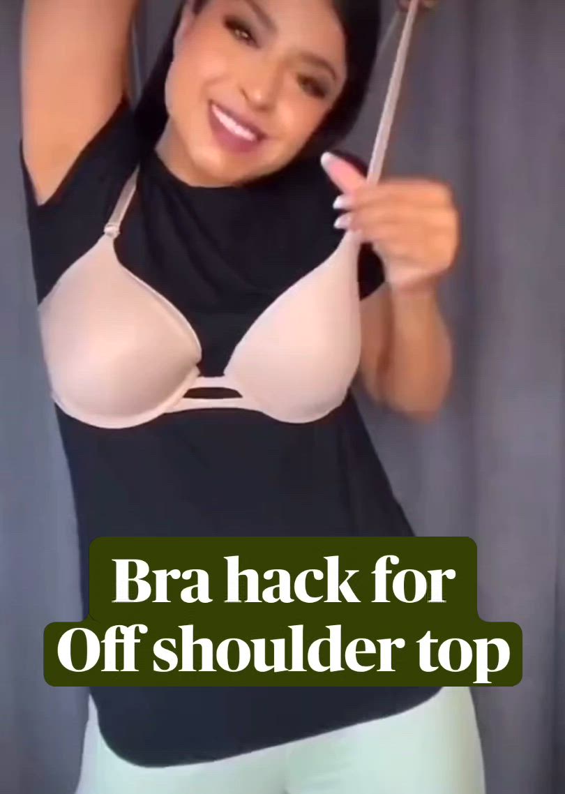 This contains an image of: Bra hack for Off shoulder top