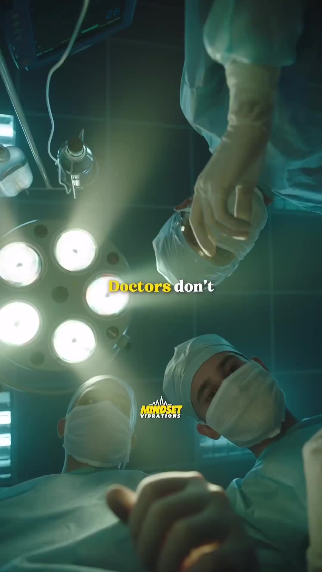 This may contain: doctors doing surgery in the operating room with text that reads, doctors don't