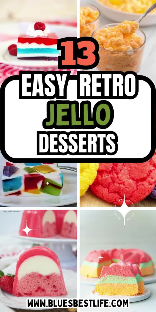 This contains: A collection of Jello desserts.