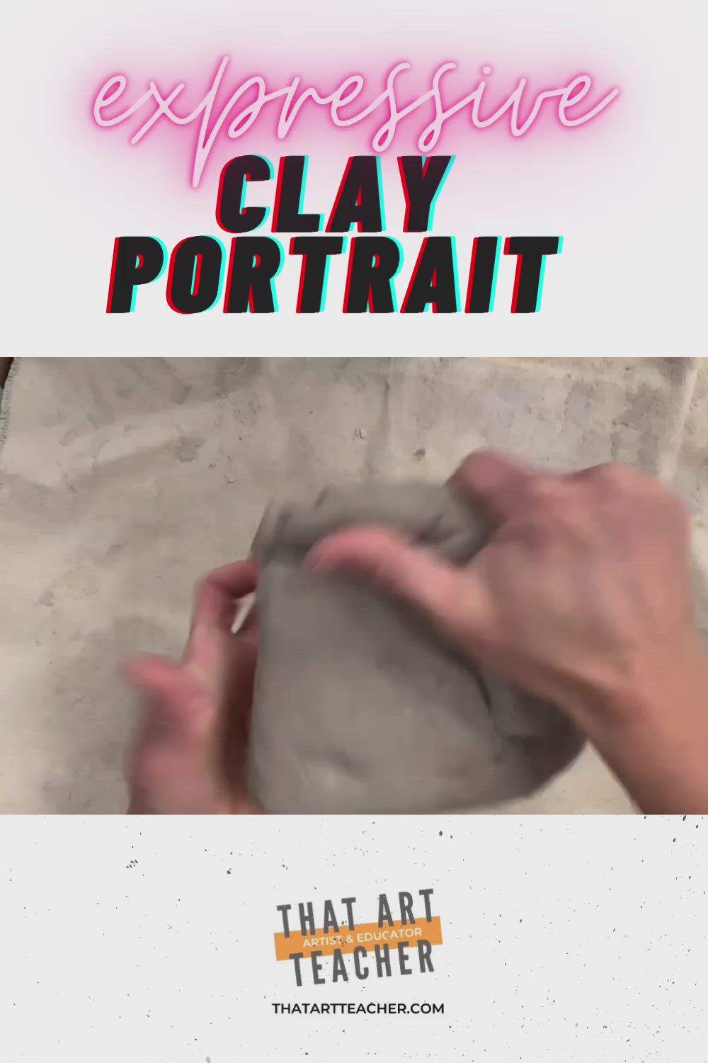 This may contain: a person is making clay portraits with the words, experience clay portrait that art teacher