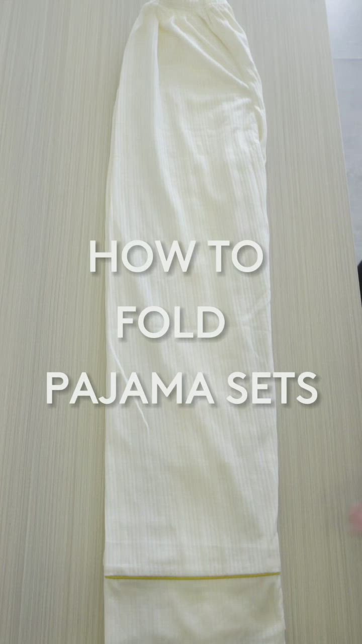 This may contain: how to fold pajama sets with text overlay that reads, how to fold pajama sets