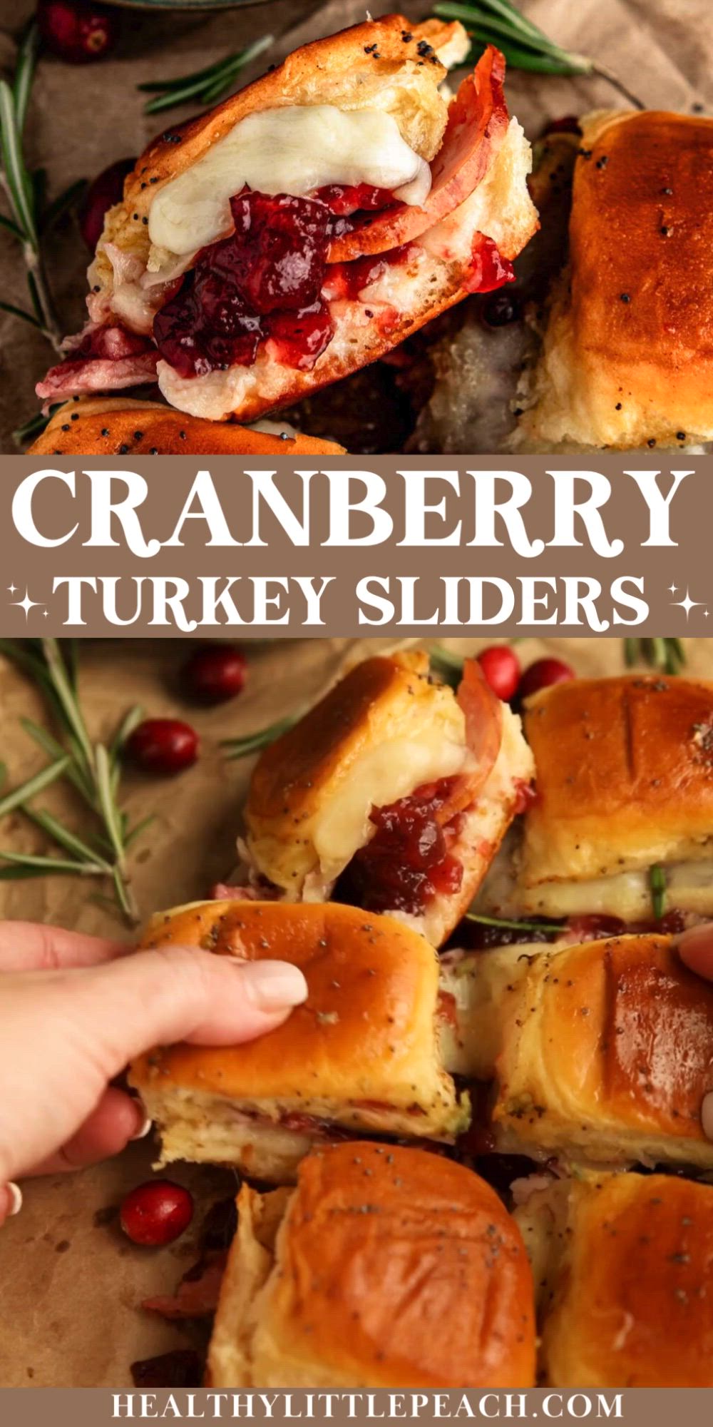 This contains: a video showing a step by step how to make these cranberry turkey sliders