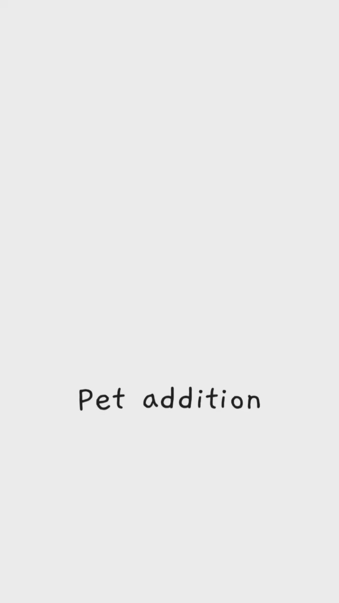 This may contain: the words pet addition written in black on a white background