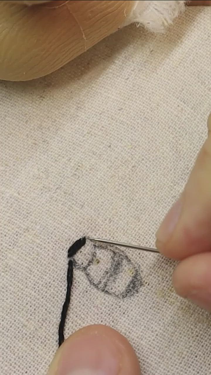 This may contain: how to embroider a simple bee