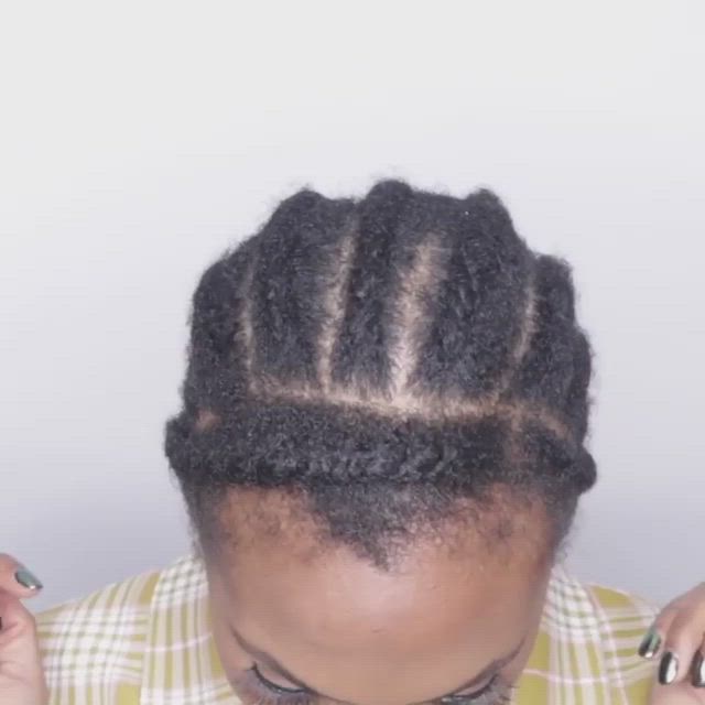 This contains an image of: faux locs crochet curly hair tutorial