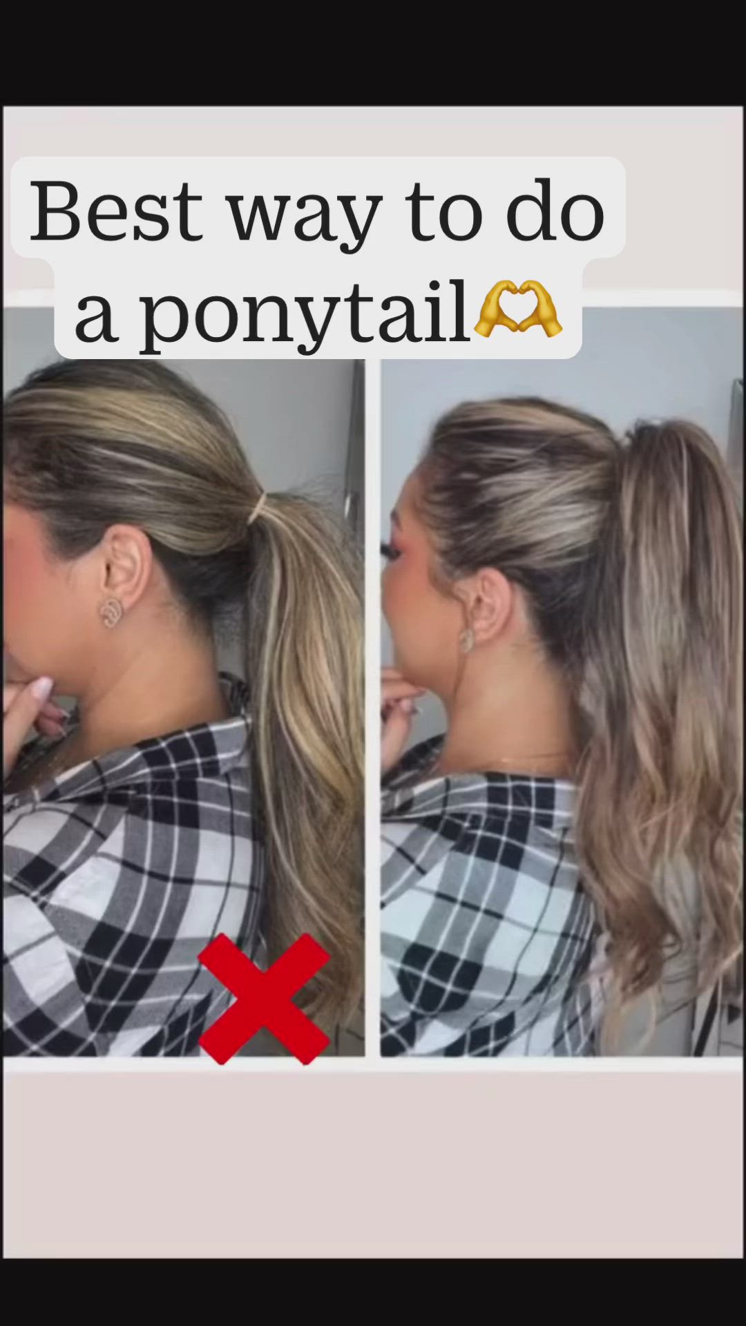 High ponytail hack! Super easy and stylish 🫶   Follow me on my other socials for more hair and beauty hacks 😘 👇   IG/TT: @karlakazemi  #hairtutorial #highponytail #easyhairstyles #hairstylesforwomen #longhair #longhairstyles #ponytail #hairvideo #videotutorial #hair #hairhack #fallhairstyle