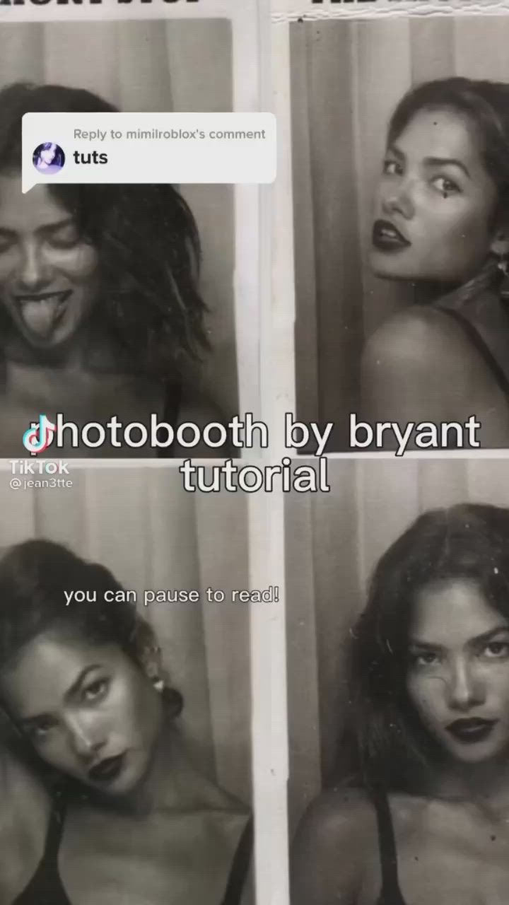 This may contain: three different pictures of a woman with her mouth open and the caption that says, photoshoot by ryant