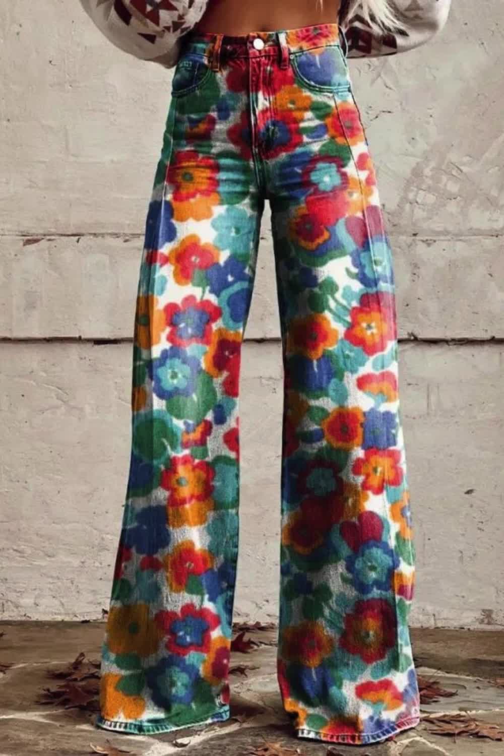 Indulge in vintage charm with these women's casual wide-leg pants adorned in a captivating vintage print. Offering both style and comfort, they are perfect for adding a touch of nostalgia to your everyday ensemble. Ideal for those who appreciate timeless fashion with a contemporary twist.