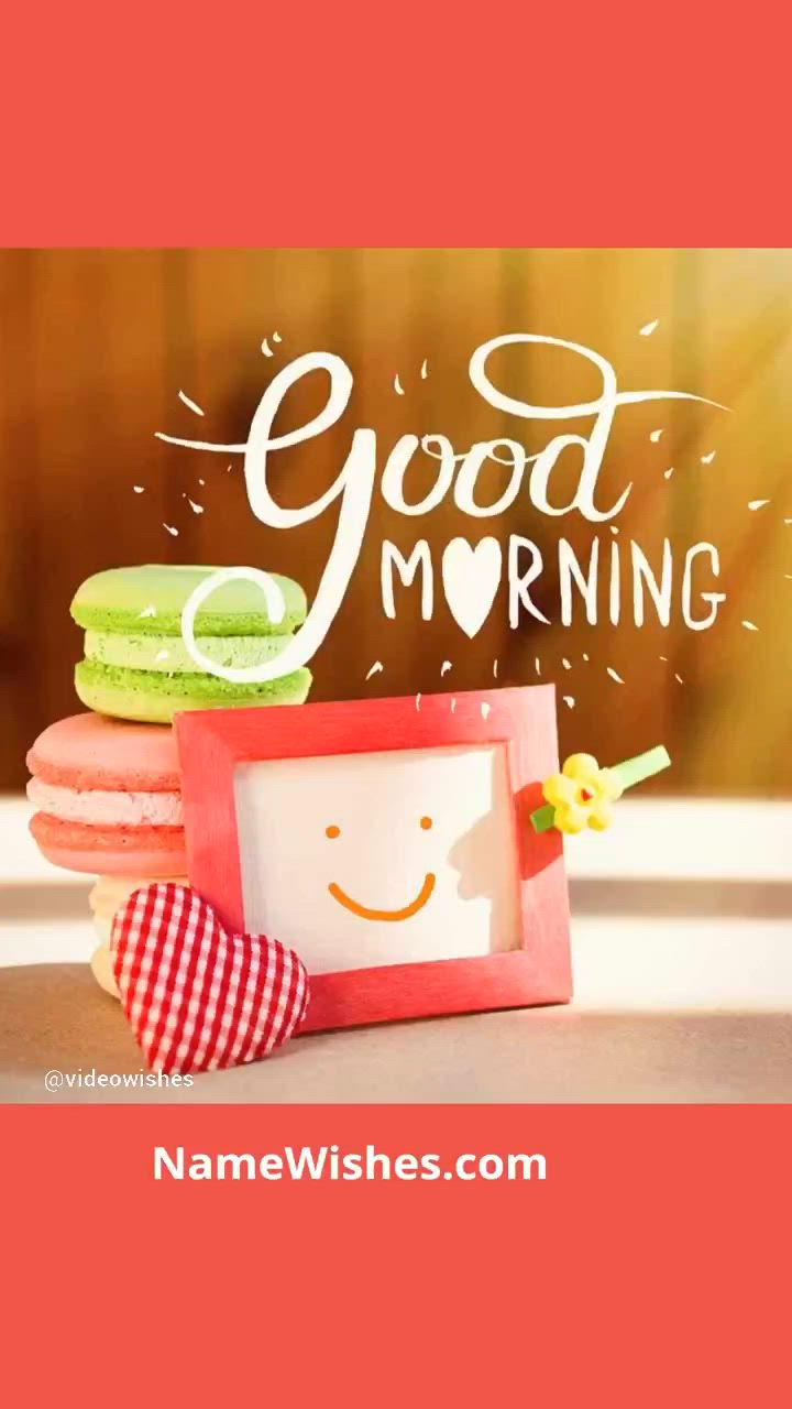 This may contain: good morning card with an image of a smiling face and some macaroni cookies