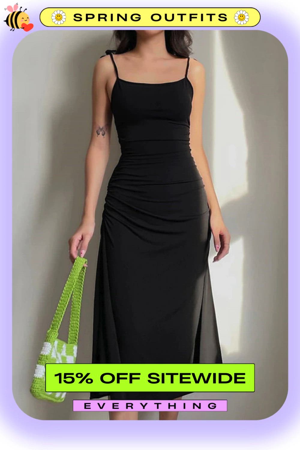 This contains an image of: Elegant Strappy Maxi Dress