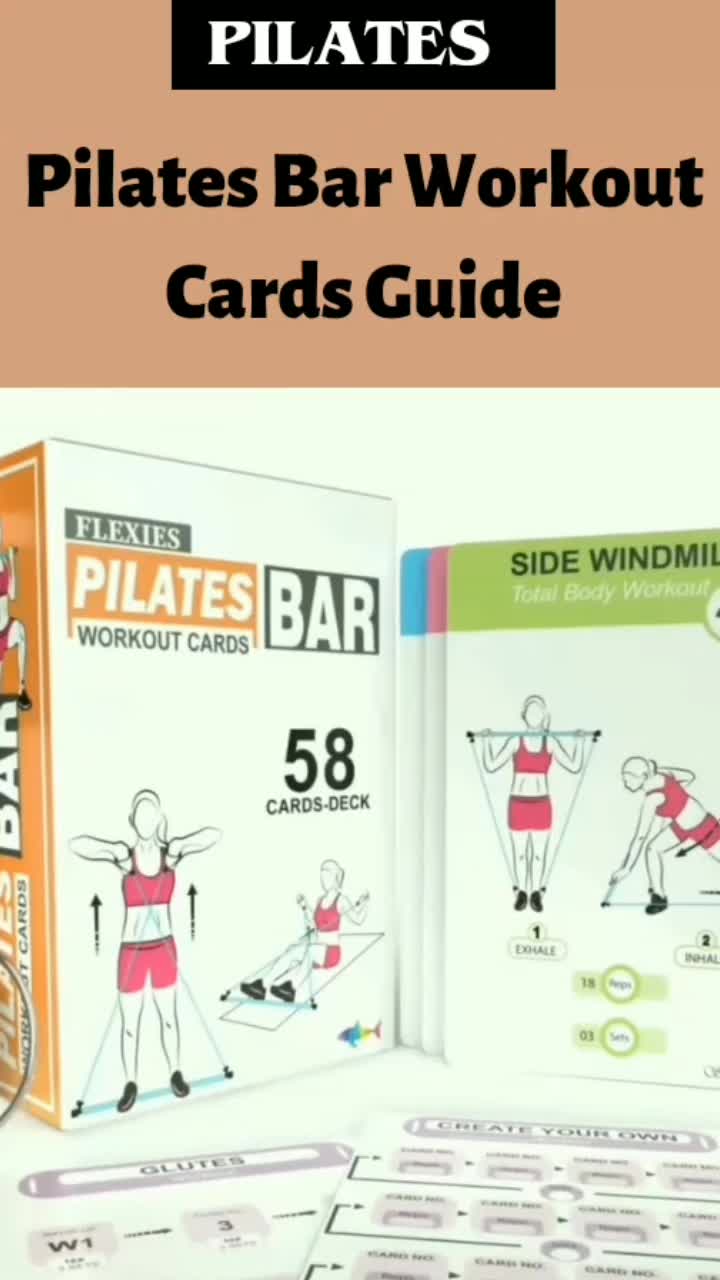 This may contain: the pilates bar workout cards guide