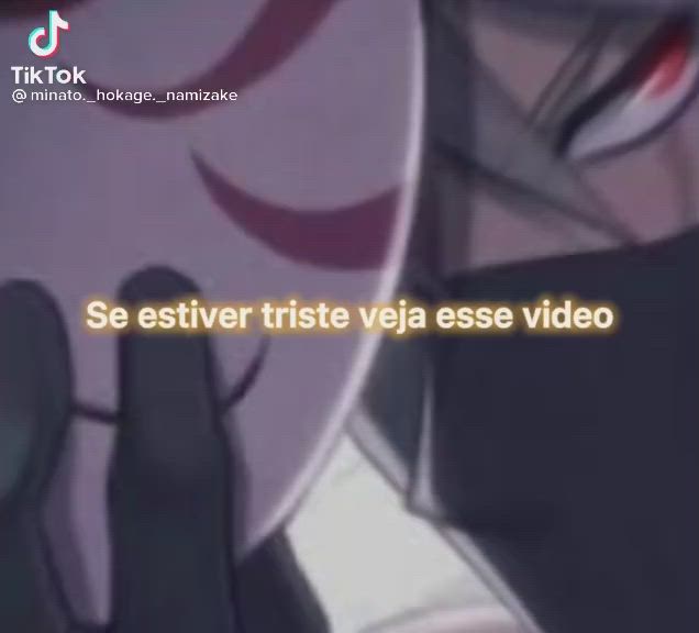 This may contain: an anime scene with the caption'se estr riste veja esse video '