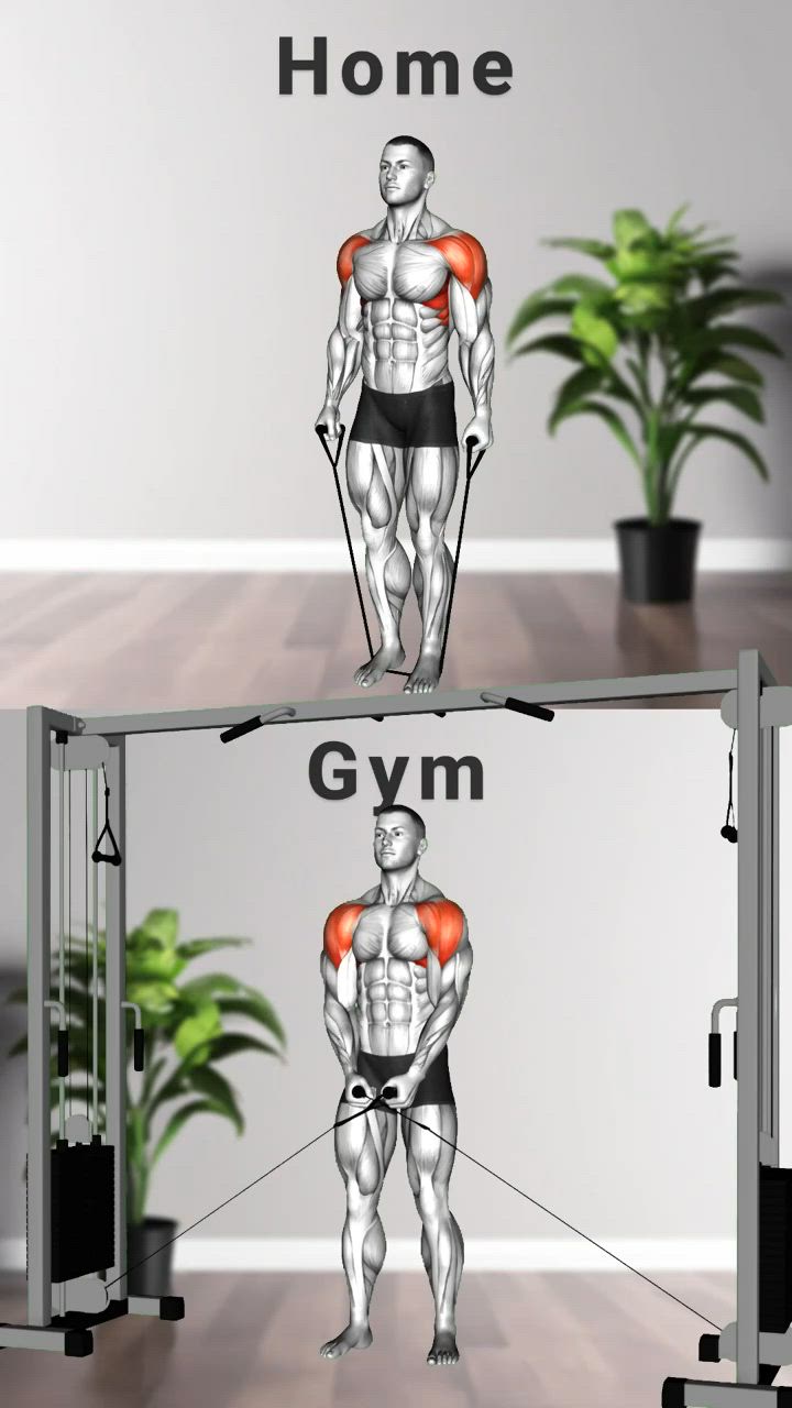 This may contain: an image of a man's back and shoulders with the words home gym on it