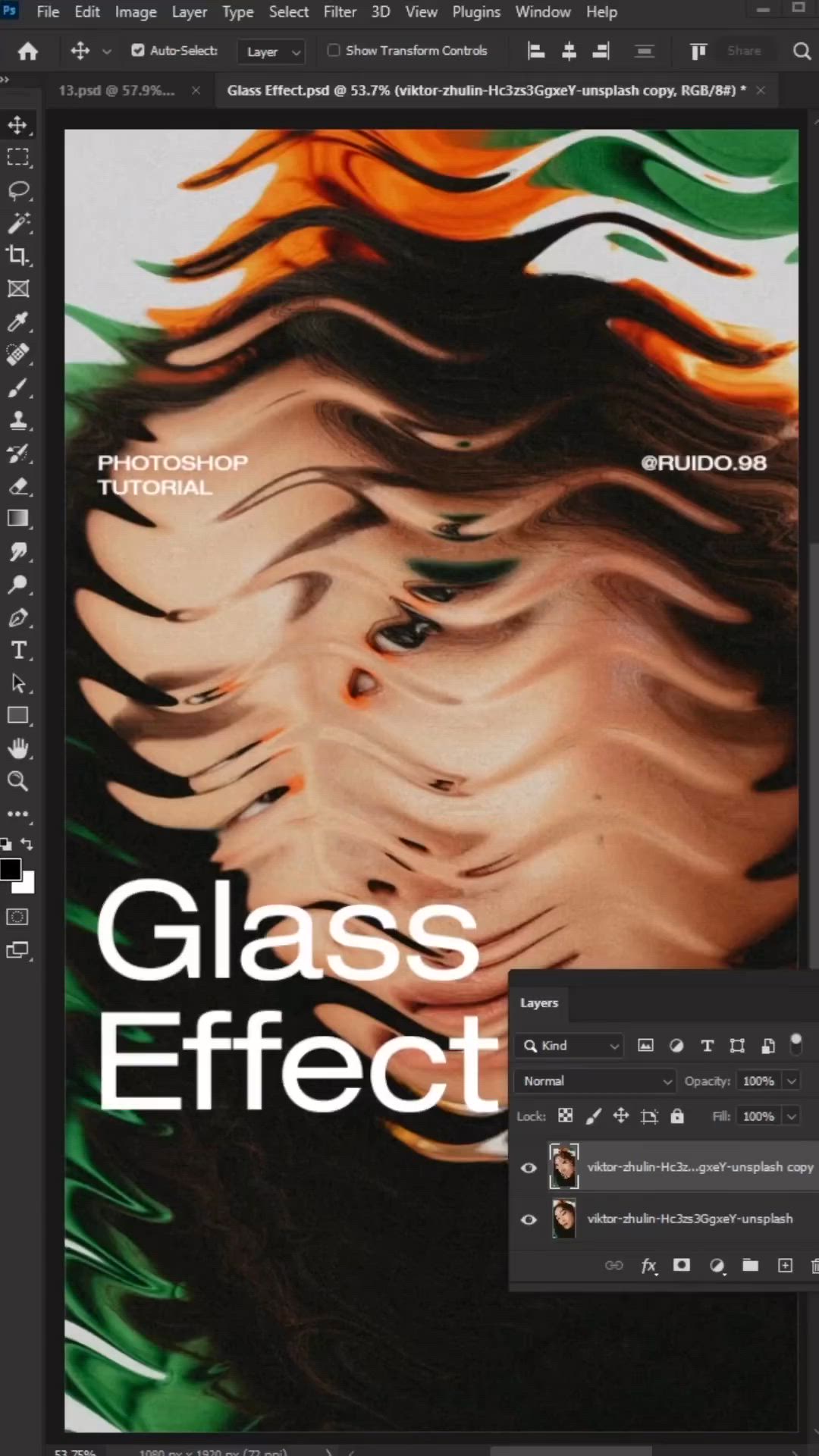 This may contain: a poster with the words glass effect on it