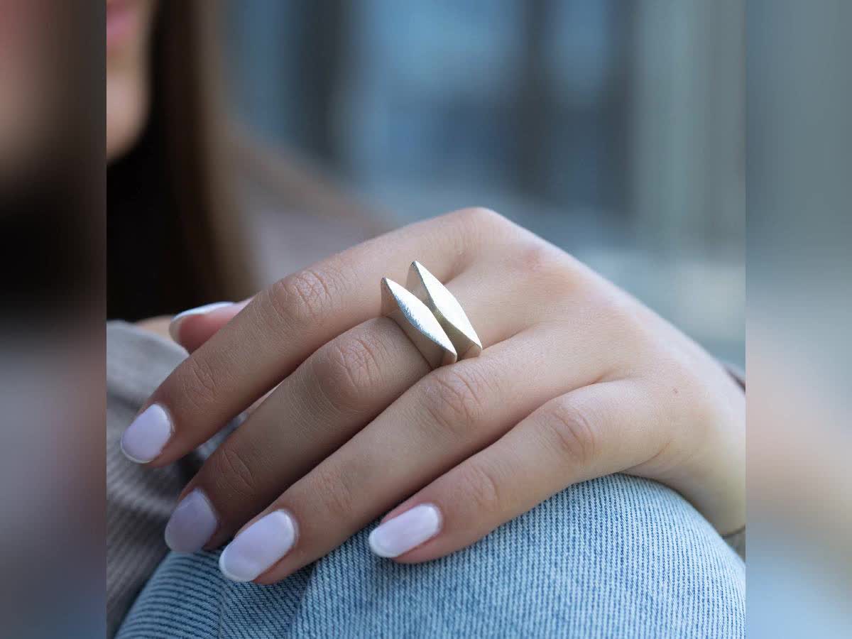 Silver Statement Rings, Stacking Rings, Sterling Silver Ring, Geometric Rings, Stackable Rings Set, Modern Silver Ring, Silver Ring Set