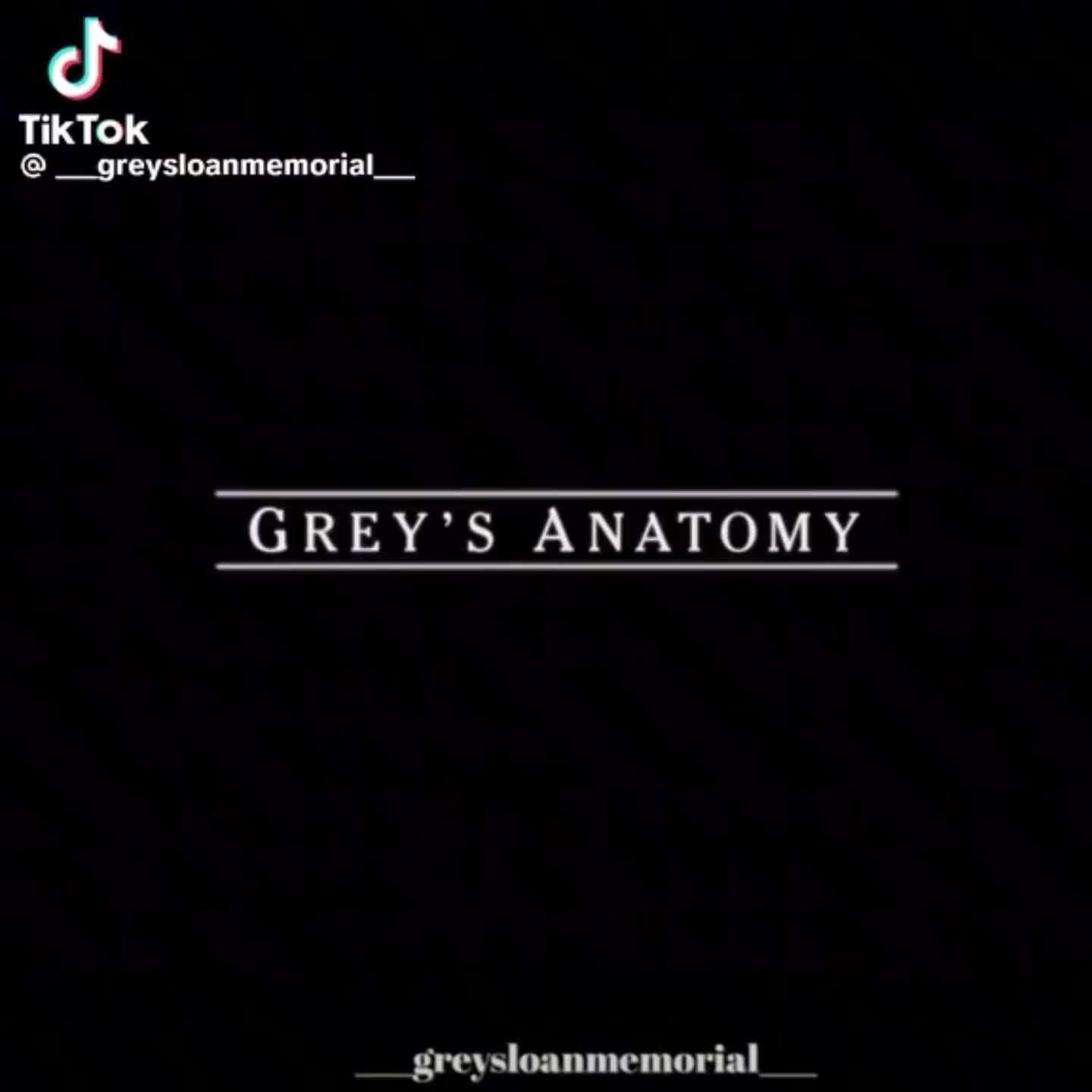 This may contain: the title for grey's anatomy, written in black and white on a dark background