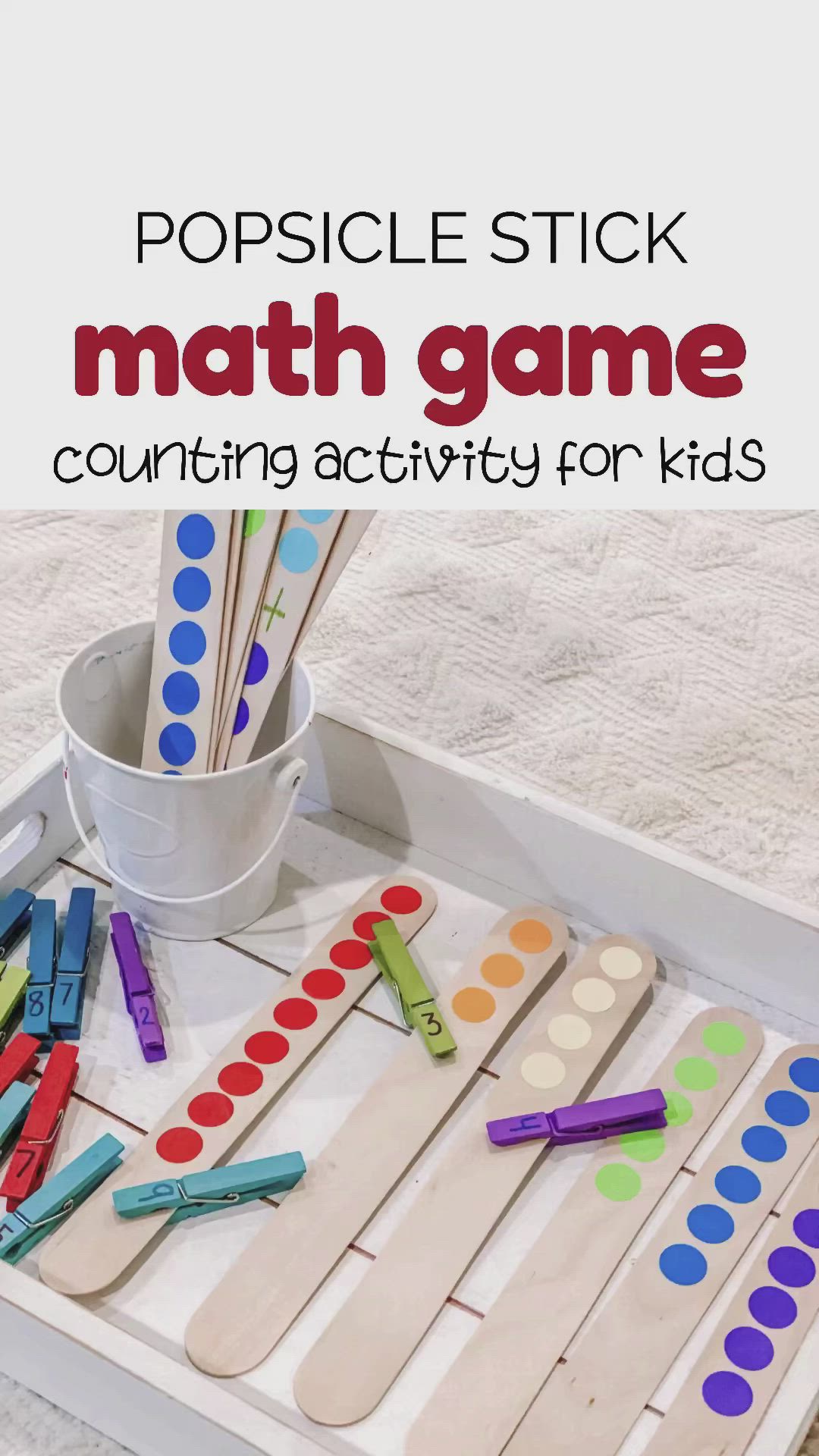 This may contain: popsicle stick math game for kids