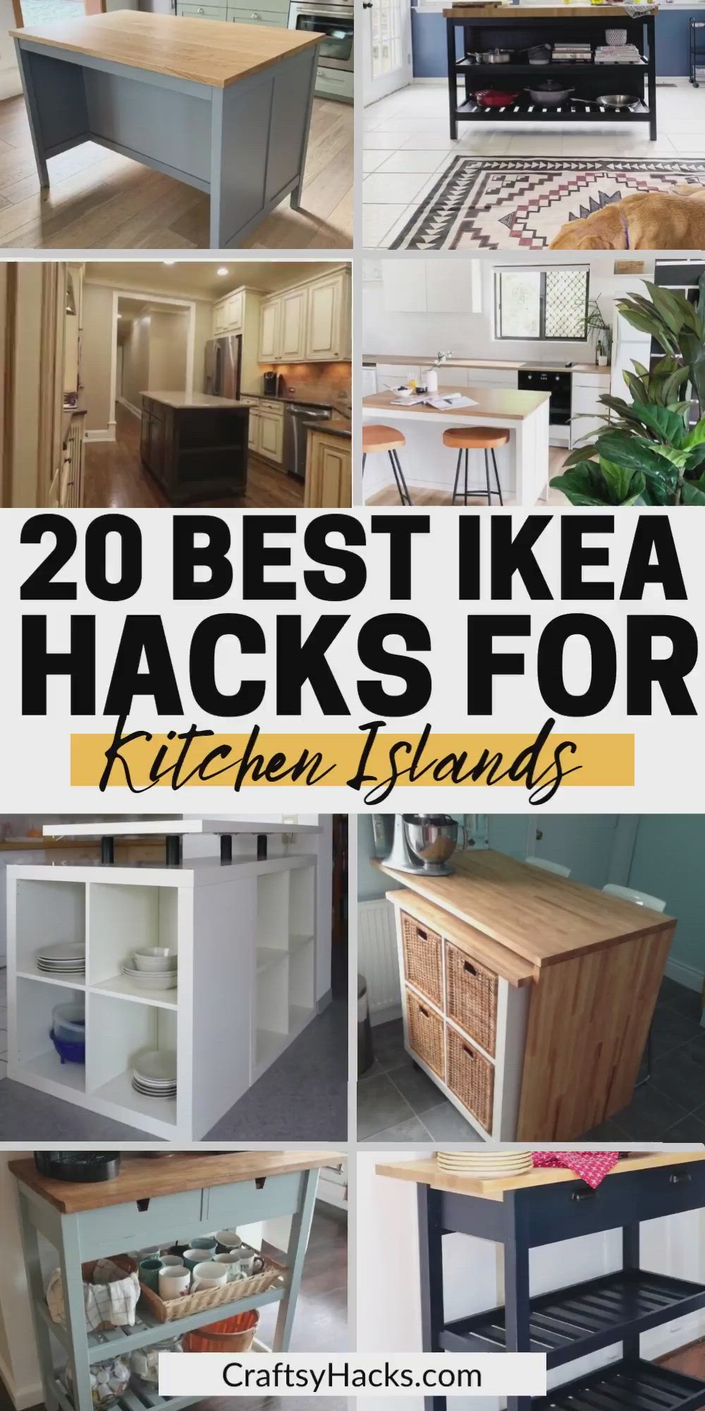 This may contain: 20 best ikea hacks for kitchen islands