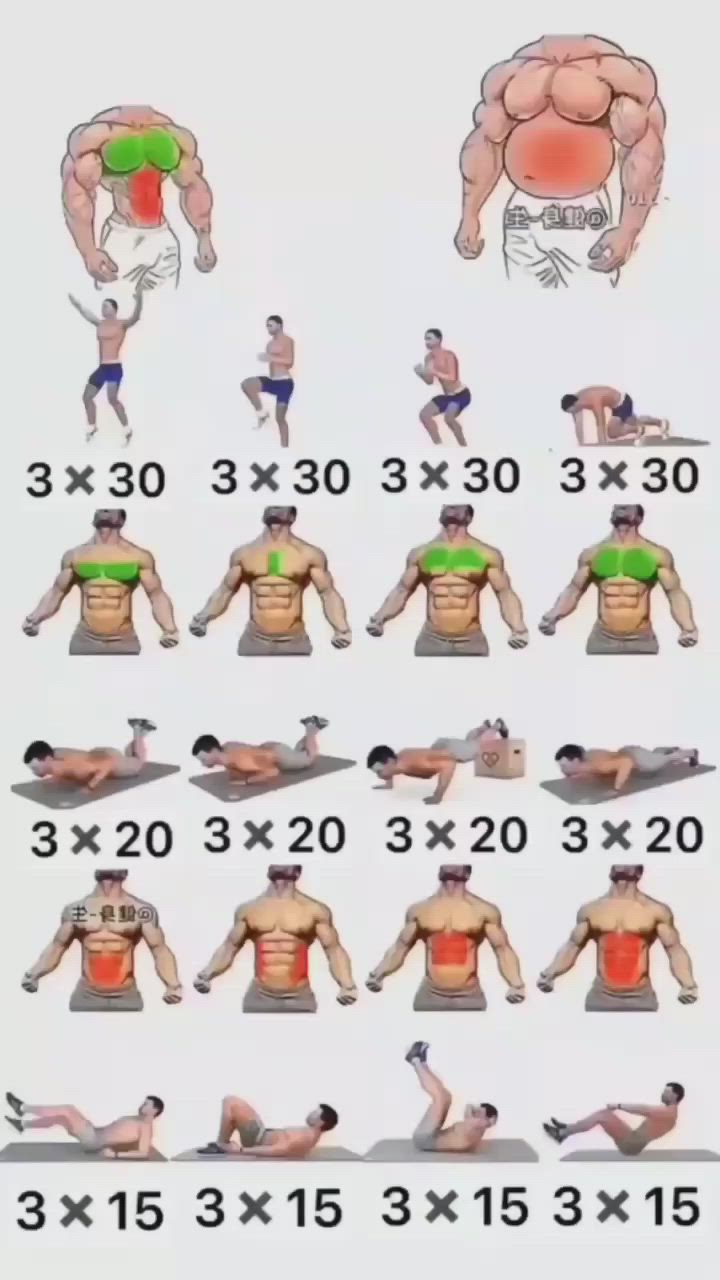 This may contain: an image of a man doing different exercises